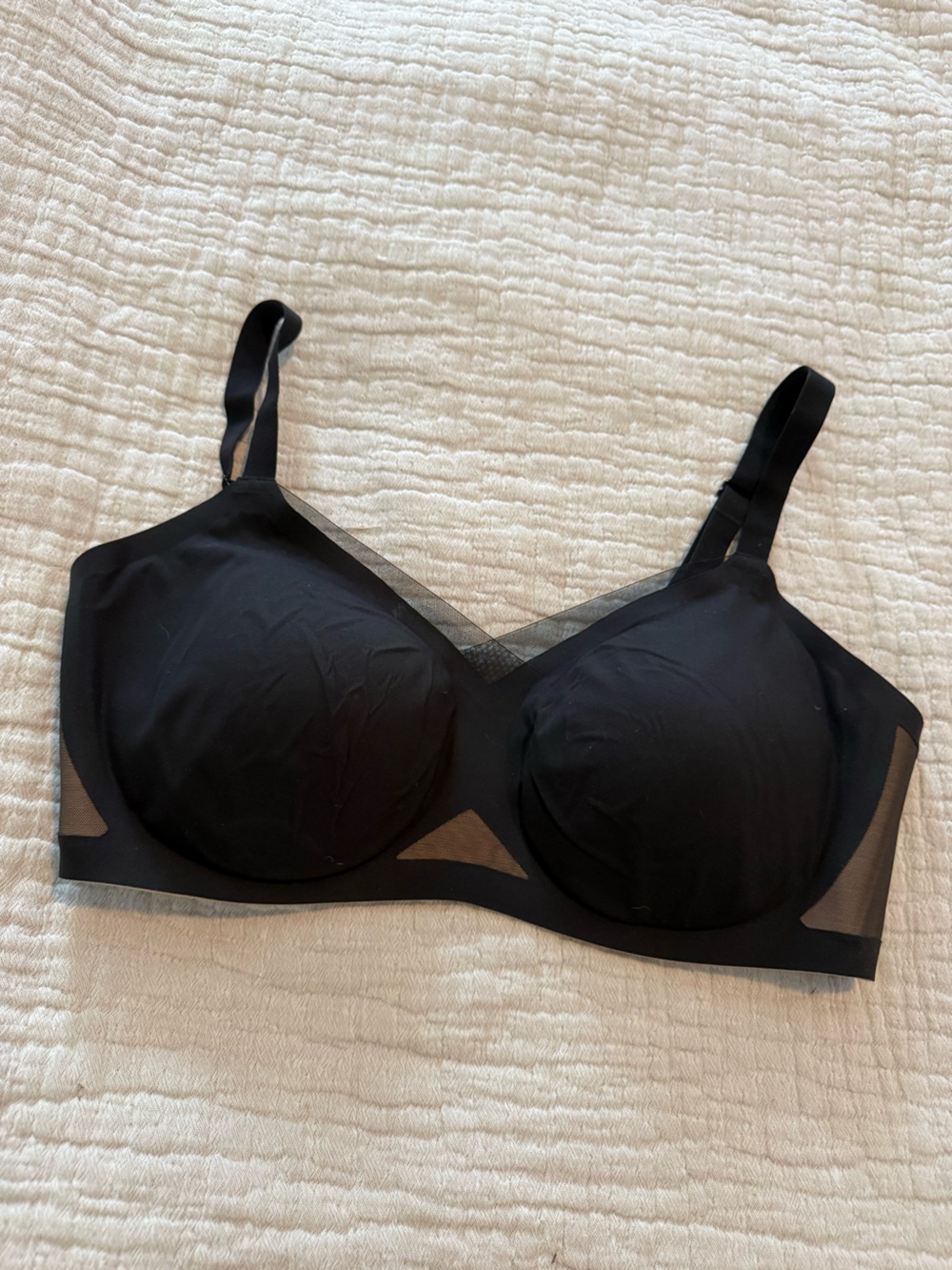 Honeylove Women’s Black Mesh Trim Wireless Bra EUC 1364
